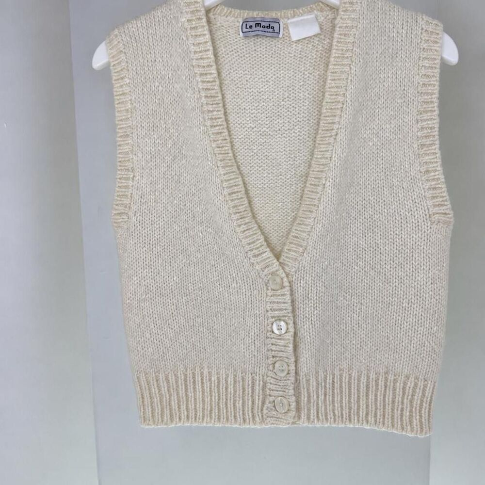 Lamoda Women's Cream and White Gilet